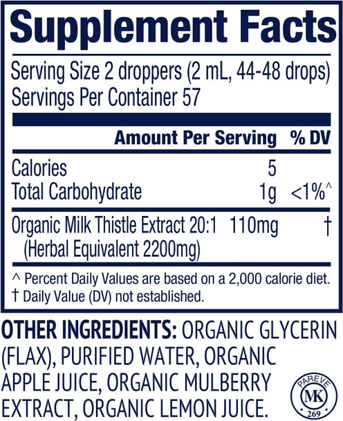 Vimergy USDA Organic Milk Thistle Extract, 57 Servings  Healthy Liver Support Supplement Drops  Liquid Milk Thistle Tincture  No Alcohol Added - Non-GMO, Vegan & Paleo (115 ml)