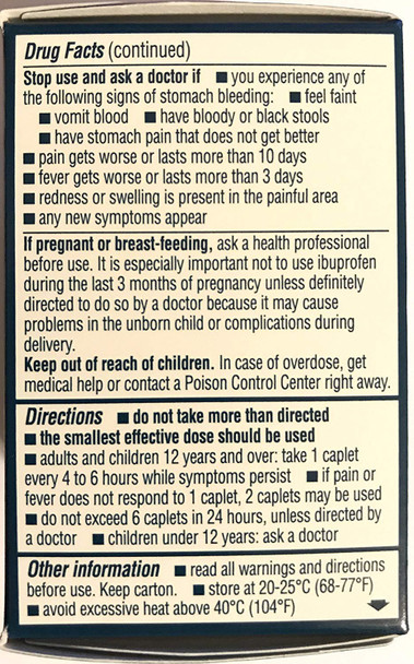 Pain Reliever Fever Reducer 24 Coated Caplets (Pack of 6)
