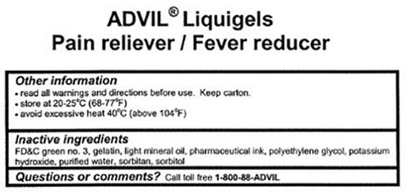 Liqui-Gels (180 Count) Pain Reliever / Fever Reducer Liquid Filled Capsule, 200Mg , Temporary Pain Relief