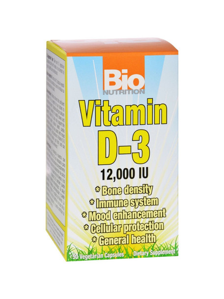 Bio Nutrition, D3 12000 IU, 50 vegicaps