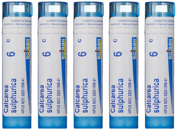 Boiron Calcarea Sulphurica 6C (Pack of 5), Homeopathic Medicine for Acne