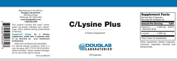 Douglas Labs, C Lysine Plus, 120 caps