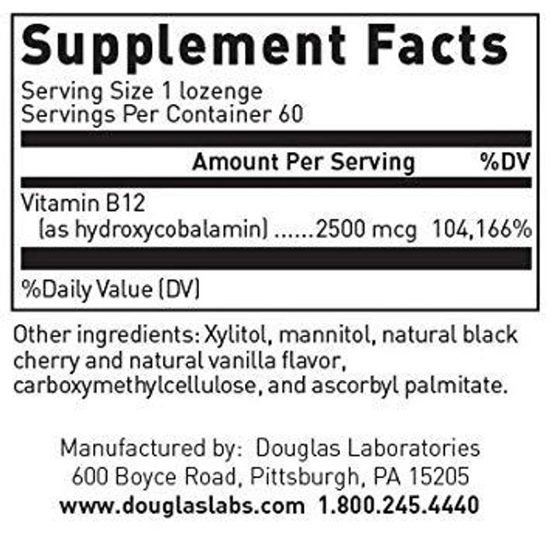 Douglas Labs, Vitamin B12, 60 lozenges