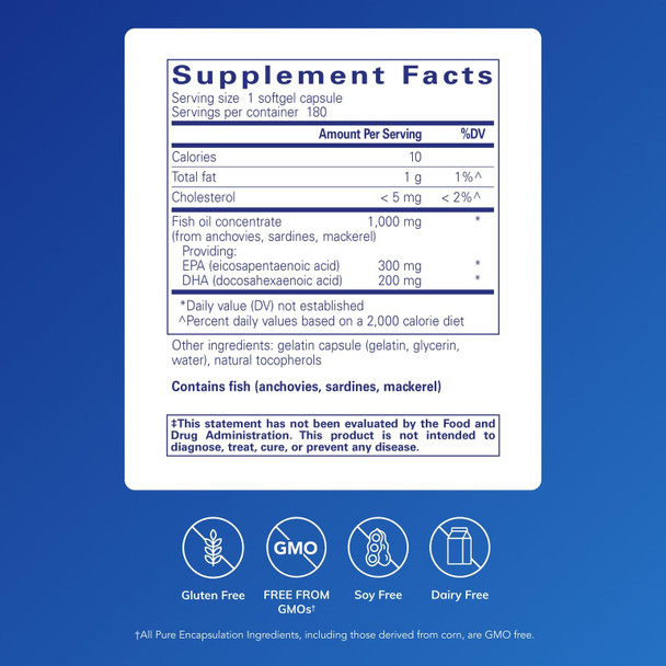 Pure Encapsulations Epa/Dha Essentials 1000 Mg 180 Gels