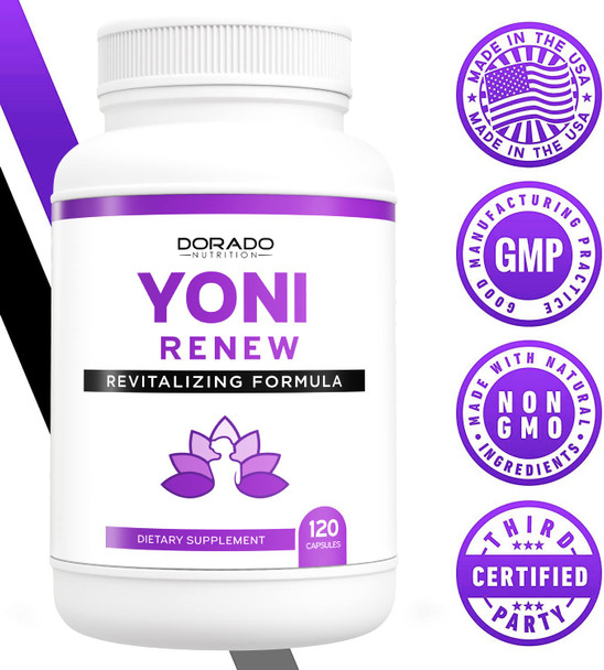 Vaginal Tightening Pills - Yoni Balance - (120 Capsules) - No Gel or Cream Needed - Vagy Rejuvenation for Tightened, Healthy, Lubricated Vag With Kacip Fatimah - Non GMO & Vegan - (120 Vegan Capsules)