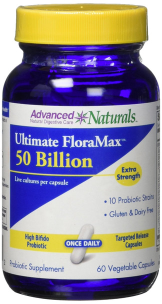 Advanced Naturals Ultimate Floramax 50 Billion Supplement, 60 Count