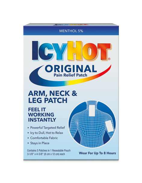 Icy  Original Small Pain Relief Patches (5 Count) Powerful Targeted Relief for Arm, Neck & Leg