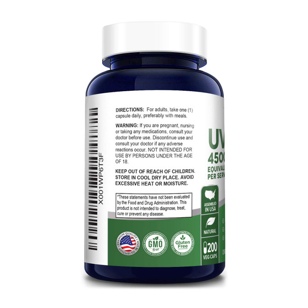 NusaPure Uva Ursi 4500mg 200 Vegetarian caps (Non-GMO & ) Bearberry