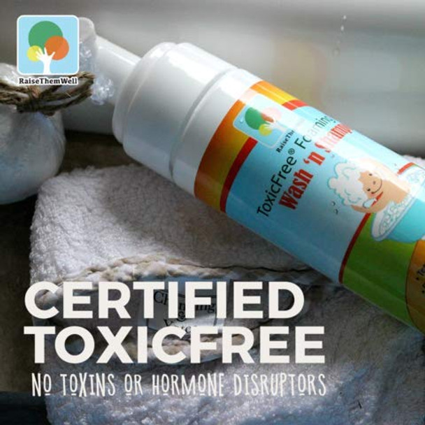 Certified ToxicFree Foaming Baby Wash N Shampoo. Guaranteed to Be 100% Free of Any s, Toxins, or Hormone Disruptors