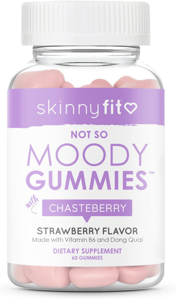 SkinnyFit Not So Moody Gummies Hormonal Balance for Women Gummies, Help Alleviate Cramps, Bloating, Hormonal Acne, Mood Swings, Hot Flashes & Night Sweats, Vegan-Friendly, 60 Count