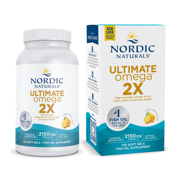 Nordic Naturals Ultimate Omega 2X, Lemon Flavor - 2150 mg Omega-3-120 Soft Gels