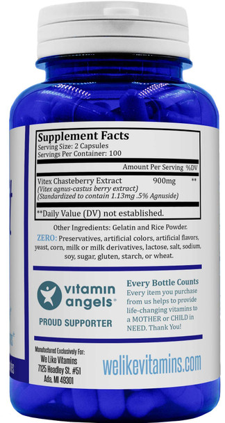 Vitex  900mg 200 Capsules Vitex Chasteberry Supplement for Women Helps to Support Womans Health, Fertility, Hormonal Balance for Women, Menopause Support, and PMS Symptoms