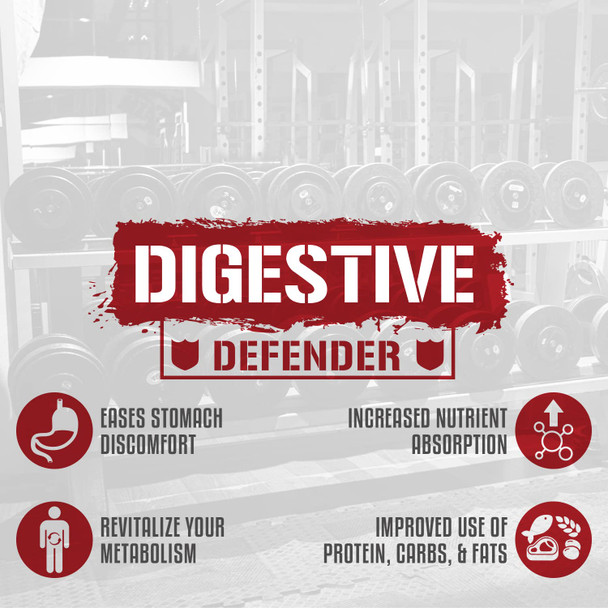 Rich Piana 5% Nutrition Digestive Defender | Probio-75 & Digestive Enzymes Digestion Supplement | Premium Quality Digestive Enzymes with Probiotics and Prebiotic Fiber | 120 Gelatin Capsules (30 Svgs)