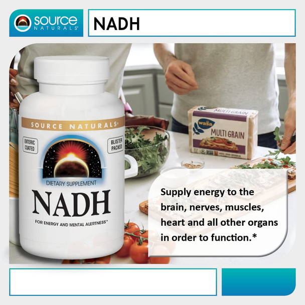 Source s NADH 10mg, Boost Energy and Mental Alertness - 30 Lozenges