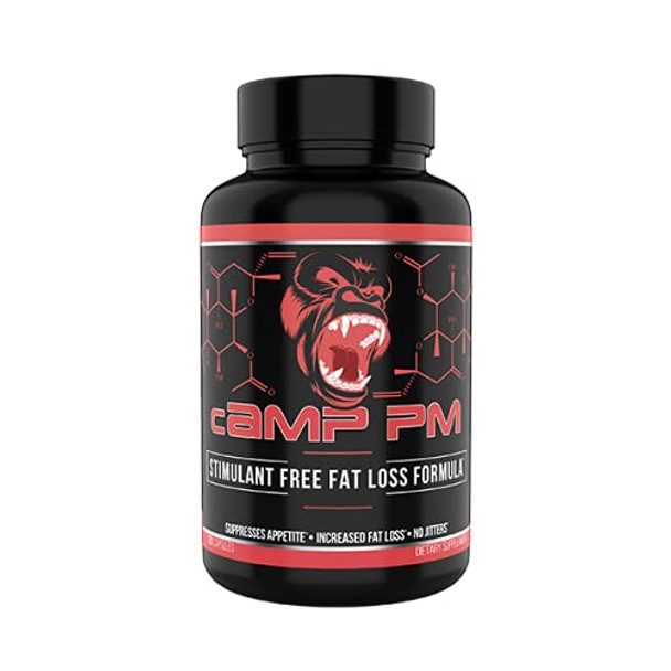 Gorilla Mind Camp PM Fat Burner Capsules  Stimulant-Free Fat Loss Formula/Suppresses Appetite, Increased Fat Loss, No Jitters (120 Capsules)