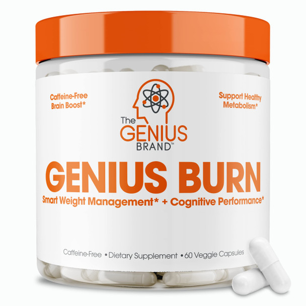 Genius Thermogenic Fat Burner, 60 Diet Veggie Pills - Weight Loss & Metabolism Supplement, Appetite Suppressant & Energy Booster - -Free Nootropic Focus & Brain Boost - Ashwagan & TeaCrine