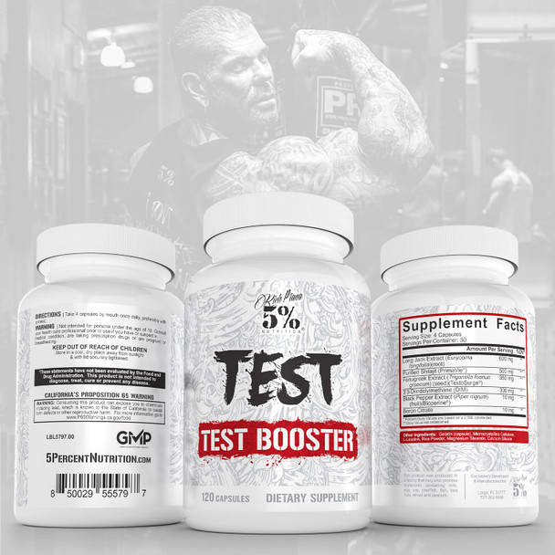 5% Nutrition 2-Stack | Liver & Organ Defender + Test Booster | Liver, Kidney, & Heart Support + Testosterone, Muscle Builder, Male Vitality, Energy & Stamina