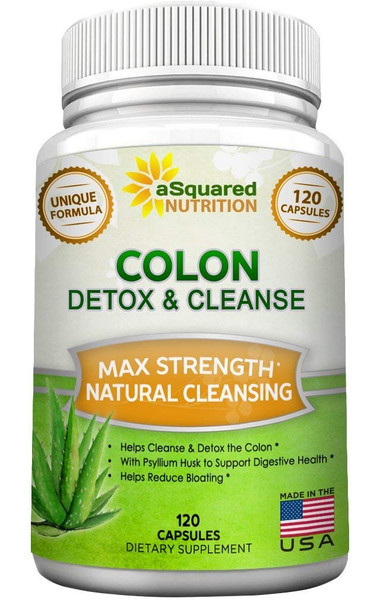 Pure Colon Cleanse for Weight Loss - 120 Capsules, Max Strength,  Colon Detox Cleanser, Colon Cleansing Diet Supplement Blend for Digestive Health, Diet Pills for Men & Women
