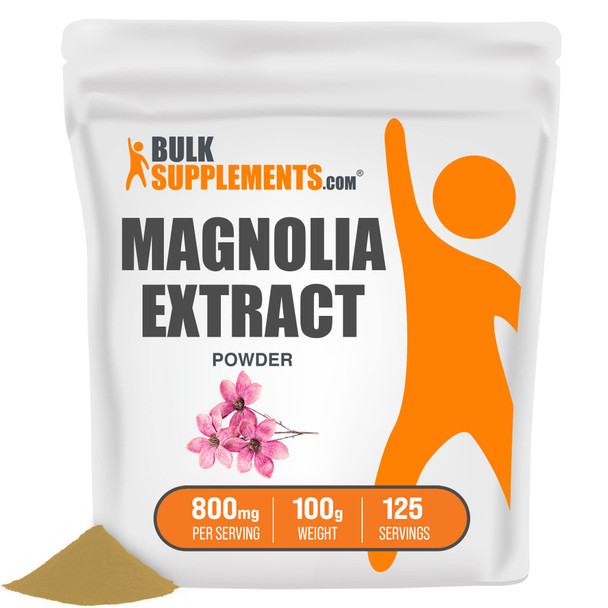 BulkSupplements Magnolia Extract Powder - Sulforaphane Supplement - Magnolia Tree Extract - Magnolia Bark Extract - Sulforaphane Powder - Herbal Supplement (100 Grams - 3.5 oz)