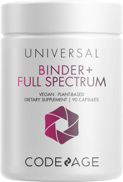 Codeage Binder + Systemic Binder Supplement - Activated Charcoal Pills, Bentonite Clay Mineral Powder, Fulvic & Humic s, Molybdenum, Carbon Forms - 90 Capsules