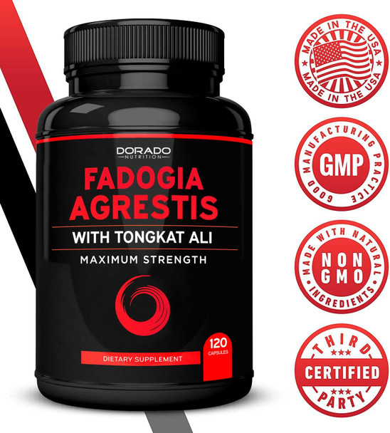 Fadogia Agrestis 600mg & Tongkat Ali 400mg Performance Blend - (120 Capsules) - [Maximum Strength] - Strength, Drive, Athletic Performance & Muscle Mass - Gluten Free, Non-GMO, Vegan Capsules