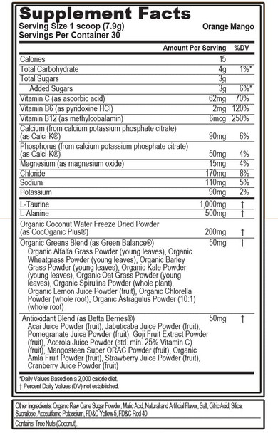 Evlution Nutrition HYDRAMINO Complete Hydration Multiplier, All 6 Electrolytes, Vitamin C & B, Fluid Boosting Aminos, Coconut Water, Endurance, Recovery, Antioxidants, 30 Serve, Orange Mango