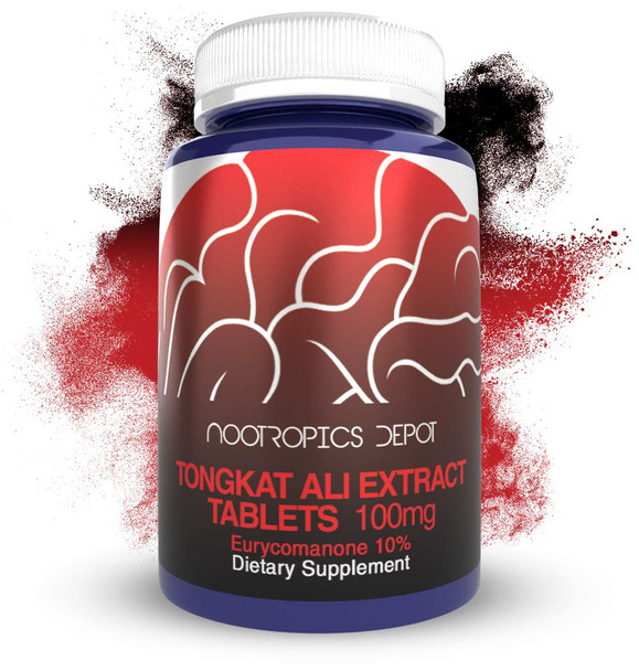 Nootropics Depot Tongkat Ali Extract Capsules | 100mg | 60 Count | 10% Eurycomanone by HPTLC | Eurycoma longifolia Root Extract