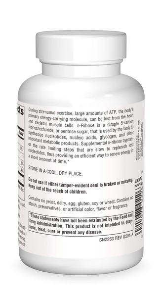 Source s D-Ribose, for Workout, Energy, and Recovery, 90 Tablets
