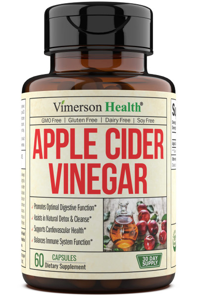 Apple Cider Vinegar Supplement. , Advanced Detox Cleanse Support. Promotes Digestion, Heart and Immune Health. 60 ACV Vegetarian Capsules. Non-GMO and Gluten-Free