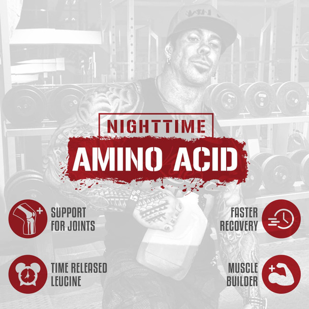 Rich Piana 5% Nutrition Drink Sleep Grow | Nighttime Muscle Builder, BCAA Post Workout Recovery Drink Powder | Aminos, EAAs, Glutamine, GABA, Mucuna Pruriens, Joint Support | 15.66 Ounces (Watermelon)