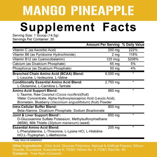 5% Nutrition Rich Piana Bundle | AllDayYouMay BCAA Powder (Mango Pineapple) + FasF Stim-Free NO Booster Pre-Workout (Beach Blast)