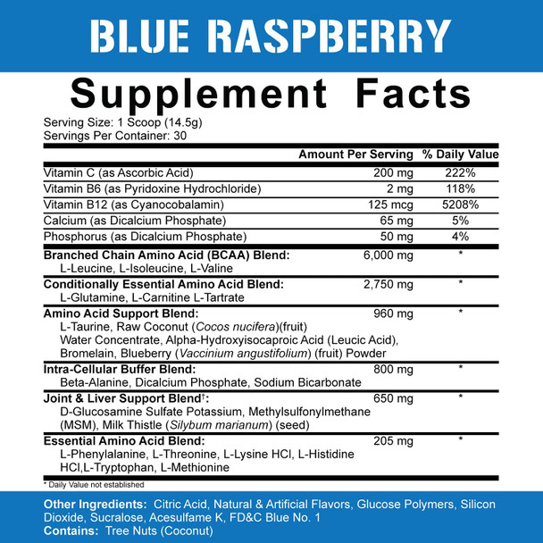 5% Nutrition Rich Piana Bundle | AllDayYouMay BCAA Powder + FasF Stim-Free NO Booster Pre-Workout (Blue Raspberry)