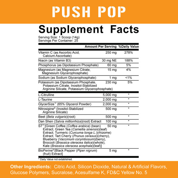 5% Nutrition Rich Piana FasF Overdosed Nitric Oxide Booster, Stim-Free Pump Pre-Workout | Massive , Strength Gains & Endurance | L-Citrulline, Nitrosigine, Danshen | 13.23 oz (Push Pop)