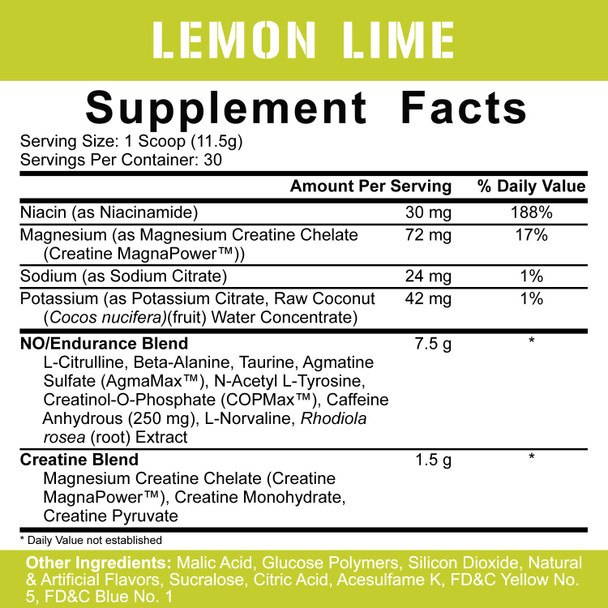 5% Nutrition Rich Piana Kill It Pre Workout Powder w/ Creatine, Jitter-Free , NO-Booster, Beta Alanine, L-Citrulline for Focus, Pump, Endurance, Recovery 13.23 oz, 30 Srvgs (Lemon Lime)