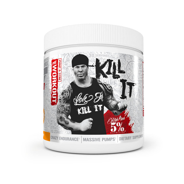 5% Nutrition Rich Piana Kill It Pre Workout Powder w/ Creatine, Jitter-Free , NO-Booster, Beta Alanine, L-Citrulline for Focus, Pump, Endurance, Recovery 13.23 oz, 30 Srvgs (Push Pop)