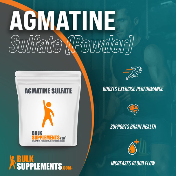 BulkSupplements Agmatine Sulfate Powder - Supplement for Nitric Oxide Production - Unflavored,  - 1000mg , 250 Servings (250 Grams - 8.8 oz)