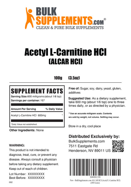 BulkSupplements L-Carnitine Powder 100G, with Acetyl L-Carnitine Powder (ALCAR ) 100G, Calcium Pyruvate Powder 500G & Beta Alanine Powder 500G Bundle