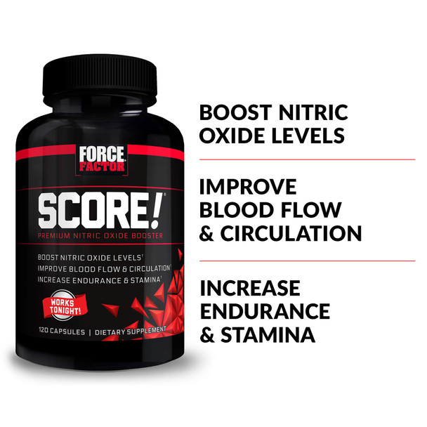 Score! Nitric Oxide Booster Pills for Men with L Citrulline to Improve  Flow, Enhance Workout Performance, and Increase Vascularity for Greater Muscle , Force Factor, 360 Capsules (3-Pack)