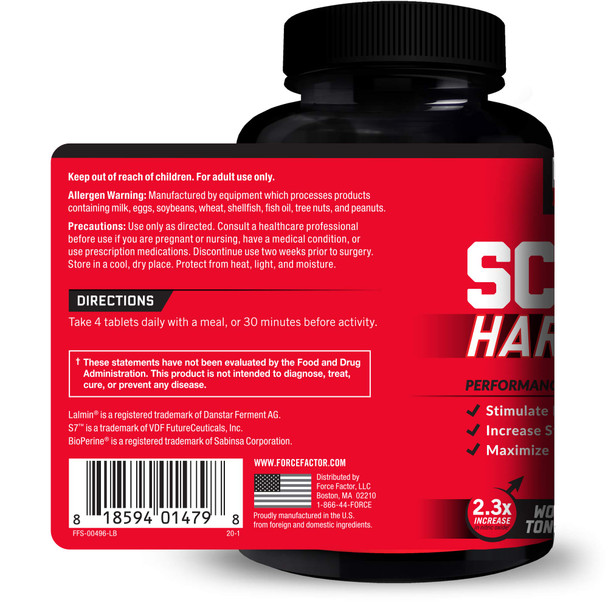 SCORE!, 2-Pack, Hardcore Nitric Oxide Booster Supplement for Men with L-Citrulline, Yohimbe, Black Maca & B Vitamins to Boost Nitric Oxide, Increase Stamina, Maximize Physical Performance, 240 Tablets