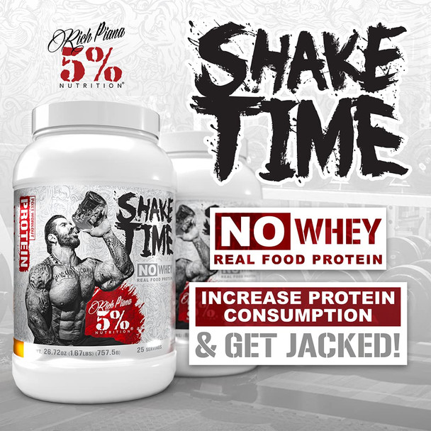 Rich Piana 5% Nutrition Shake Time | No-Whey 26G Animal Based Protein Drink | Grass-Fed Beef, Chicken,  Egg | No , Dairy, or Soy (Vanilla Cinnamon)