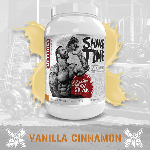 Rich Piana 5% Nutrition Shake Time | No-Whey 26G Animal Based Protein Drink | Grass-Fed Beef, Chicken,  Egg | No , Dairy, or Soy (Vanilla Cinnamon)