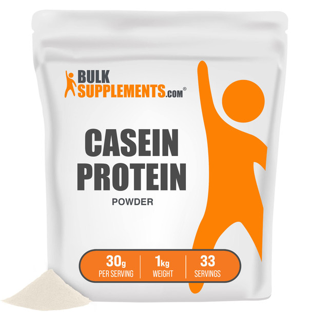 BulkSupplements Casein Protein Powder - Whey Casein Blend Protein Powder - Protein Powder Casein - Micellar Casein - 25g of Protein - 30g , 33 Servings (1 Kilogram - 2.2 lbs)