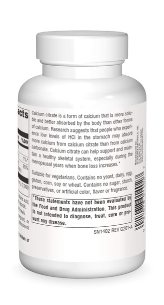 SOURCE S Calcium Citrate 333 Mg Tablet, 90 Count