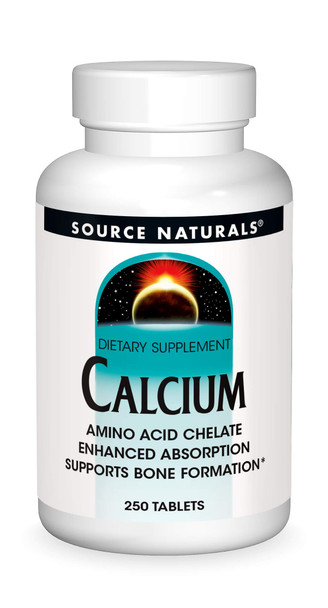 Source s Calcium, Amino  Chelate - Enhanced Absorption & Supports Bone Formation - 250 Tablets