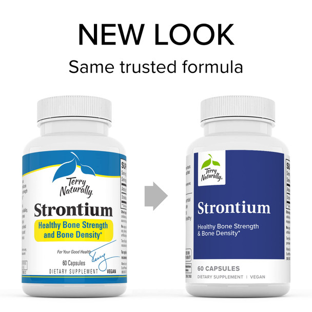 Terry ly Strontium - 60 Capsules, Pack of 2 - Supports Bone Strength & Density - Non-GMO, , Kosher - 60 Total Servings