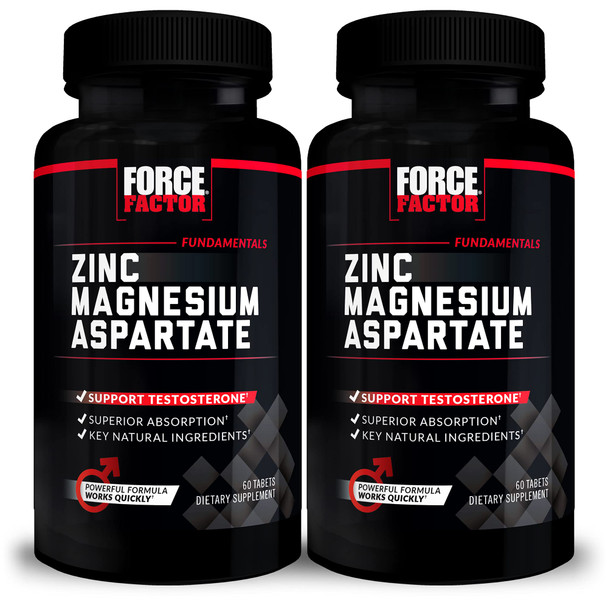 Force Factor Zinc Magnesium Aspartate 60ct 2-Pack, 120 Count