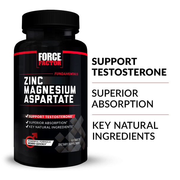 Force Factor Zinc Magnesium Aspartate 60ct 2-Pack, 120 Count