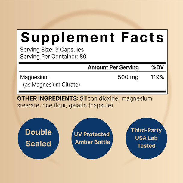 NatureBell  Magnesium Citrate 500mg 240 Capsules