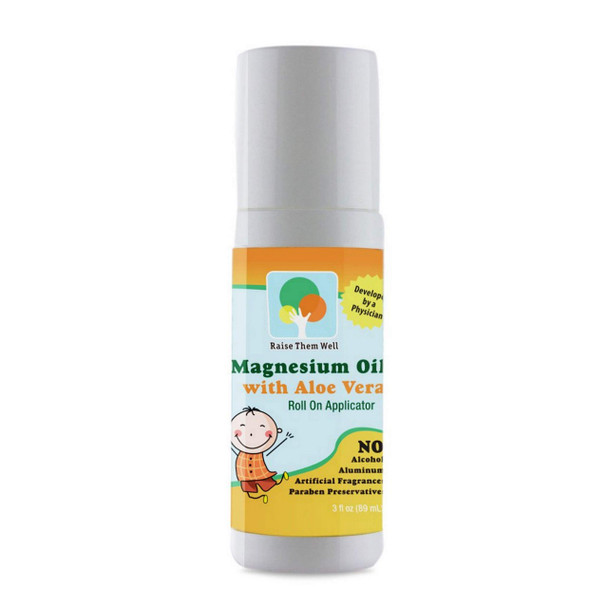 Kid Safe Magnesium Oil Roller - Magnesium for Kids, Helps Kids Sleep and Feel Calm, Easy to Use Roll On Applicator, Great for Calming, Headaches, and Sleep + Free Magnesium Chart PDF (Pack of 1)