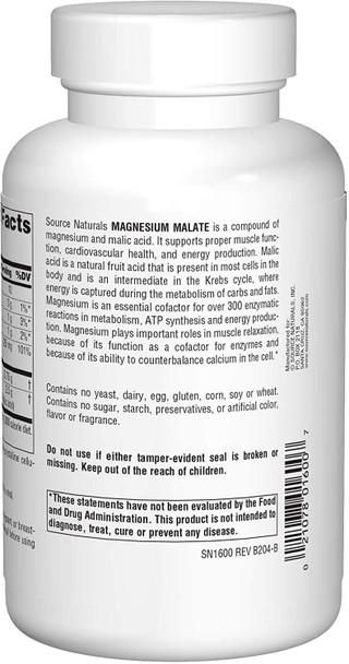 Source s: Magnesium Malate 625 mg 200 Capsule (Pack of 2)